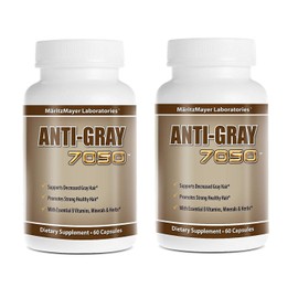 Anti-Gray Hair 7050 Restore Natural Hair Color 60 Capsule Per Bottle, 2 pack