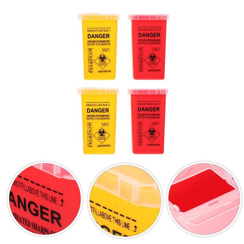Beavorty Plastic Sharps Disposal Container: 4Pc Needle Disposal Container Small