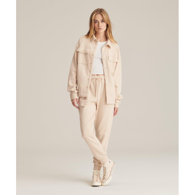 NAADAM Unisex Unisex Terry Shirt Jacket, Ecru,Large