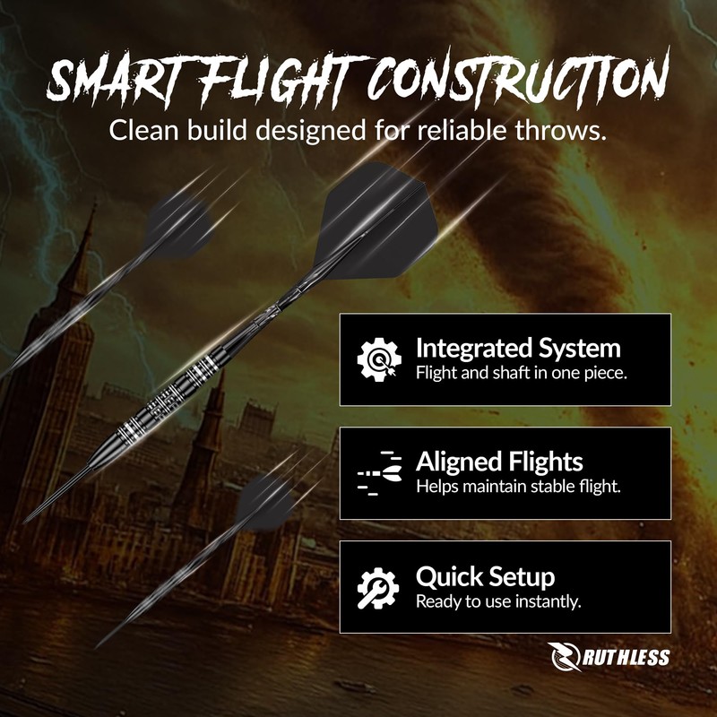 RUTHLESS | Tornado | Steel Tip Darts | 90% Tungsten