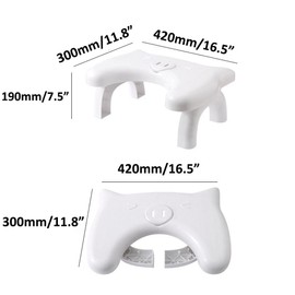 Foldable Toilet Potty Stool, A Good Helper to Effective Relief of Constipation, Easy to Storage Toilet Squat Stool,White