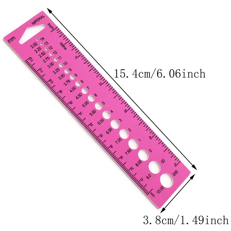 Lovelysp Knitting Needle Gauge Geometric Rulers Gauge Sewing Tools Knitting