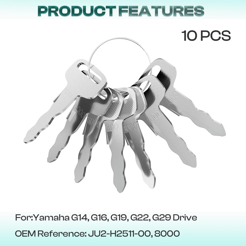 Drive-up Ignition Keys (10 PCS) Fits CLUBCAR EZGO Yamaha Golf