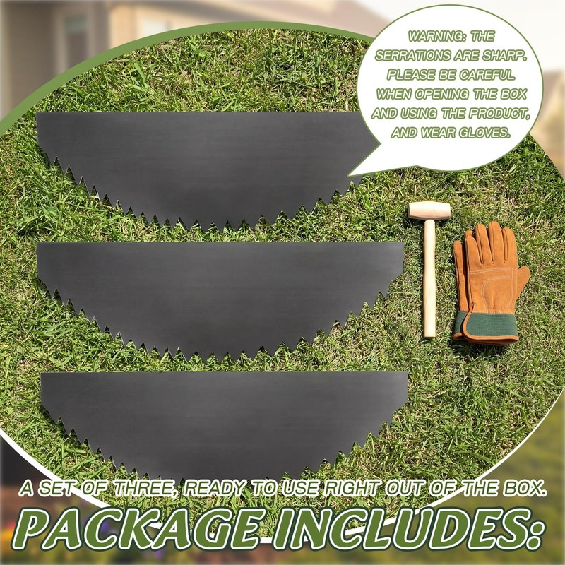 3 Pack Steel Serrated Hillside Planters, Erosion Control Hillside Planters