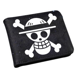 Toyuma Leather Wallet for Boys Wallets for Girls Kids Wallet Cute Kawaii Anime Cool Cartoon Fun Purse Credit ID Card Slim Bifold Small Coin Purses for Teens Boys Minimalist Wallet, White Lufei