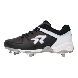 RIP-IT Ringor Flite Metal Softball Spikes for Women | Performance, Durability, and Superior Traction | Designed for Female Athletes | Size 8.5 | Black & White
