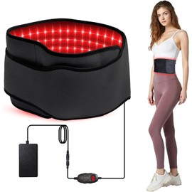 Cinturón de luz roja con cable, 105 ledes, chip 3 en 1, 660 nm y 850 nm, rojo y cercano, luz infrarroja, con 5 ajustes de brillo y 6 ajustes de tiempo para piernas, espalda, cintura, hombros y cuello