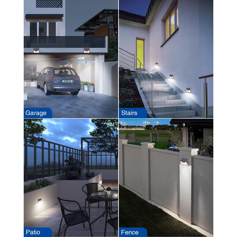 Peasur Brown Solar Lights Outdoor Motion Sensor 8 Pack, Ultra-Bright