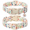 DOGWONG Spring Summer Floral Cotton Dog Collar, Pink Flower Dog