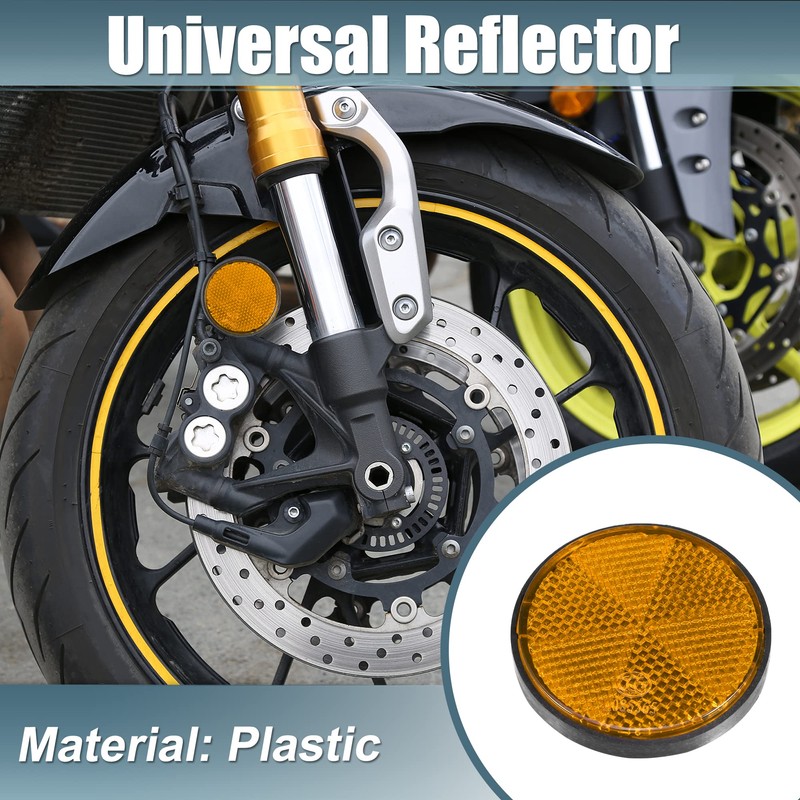 X AUTOHAUX 8 Pcs Round Screw on Safety Spoke Reflective