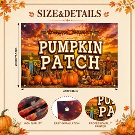 Pumpkin Patch Banner 2 x 4 ft, Thanksgiving Large Sign Outdoor