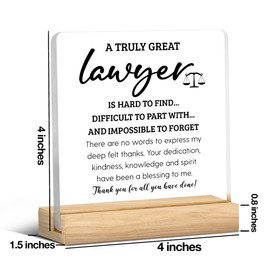 Lawyer Gifts for Men Women Lawyer Attorney Appreciation Thank You Graduation Gifts for Law-yer Office Desk Decor for Home Acrylic Sign Christmas Gift