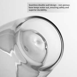 NIRA.Z 2 Pack 12oz Double Wall Glass Coffee Mugs, No Hole Bottom, Insulated Borosilicate Glass Coffee Cups, Clear Mugs for Hot & Cold Beverages, Perfect for Espresso, Latte, Tea, Cappuccino