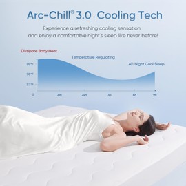 Elegear Queen Cooling Mattress Pad for Hot Sleepers, Waterproof Cold Mattress Topper with TriSupport 3D Tech Balanced Support & Enhanced Breathability, Soft Fluffy Bed Protector Deep Pocket Up to 16"