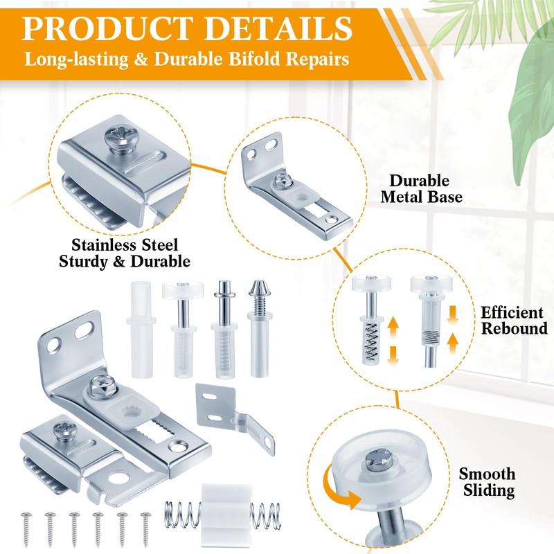 Tandefio 12 Pack Bifold Door Hardware Kits Closet Door Repair