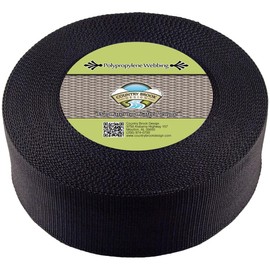 Country Brook Design - 3 Inch Black Heavy Polypropylene (Polypro) Webbing, 25 Yards