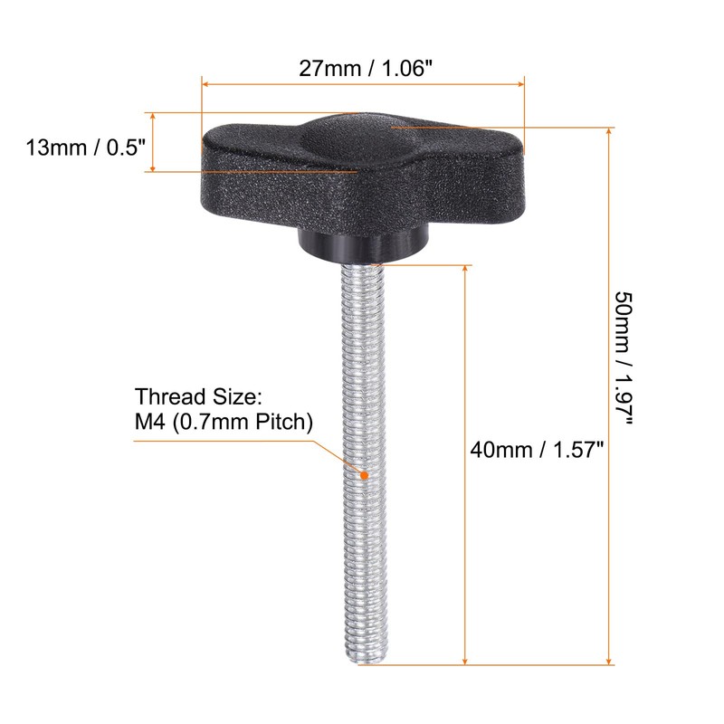 QUARKZMAN Pack of 10 Tea Wing Knobs Thumb Screws M4