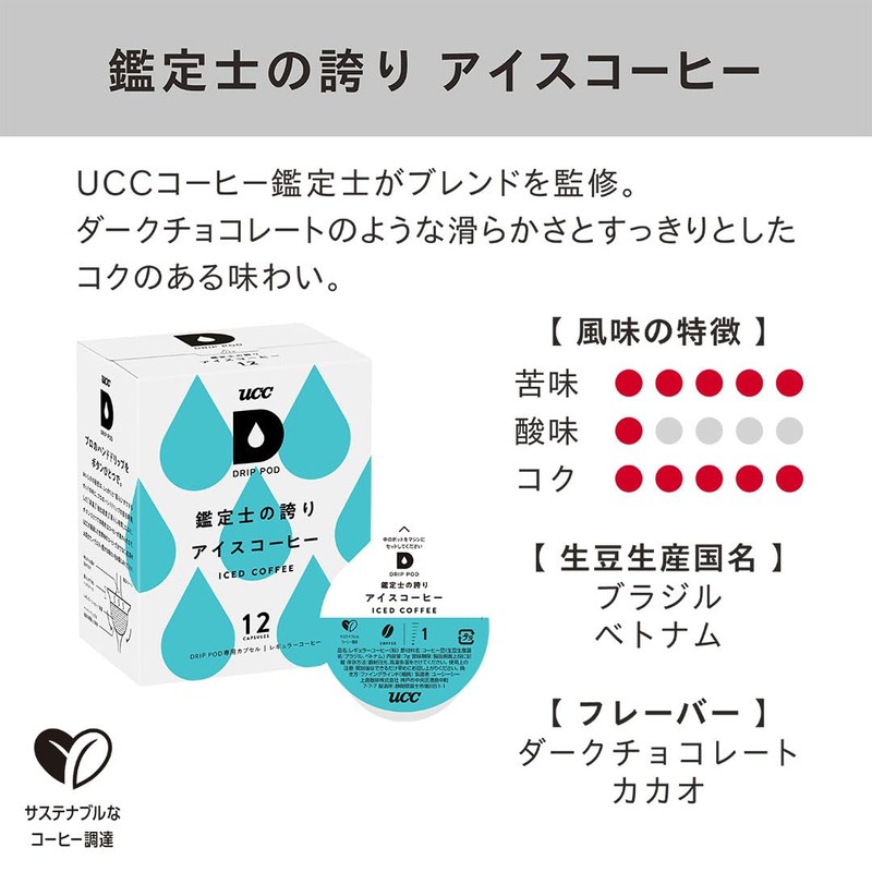UCC Drip Pod Dedicated Capsules with Appraisal Pride Iced Coffee,