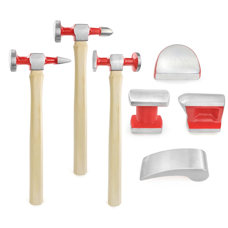C&T 7 Piece Auto Body Repair Tool Hammer Dolly Set,