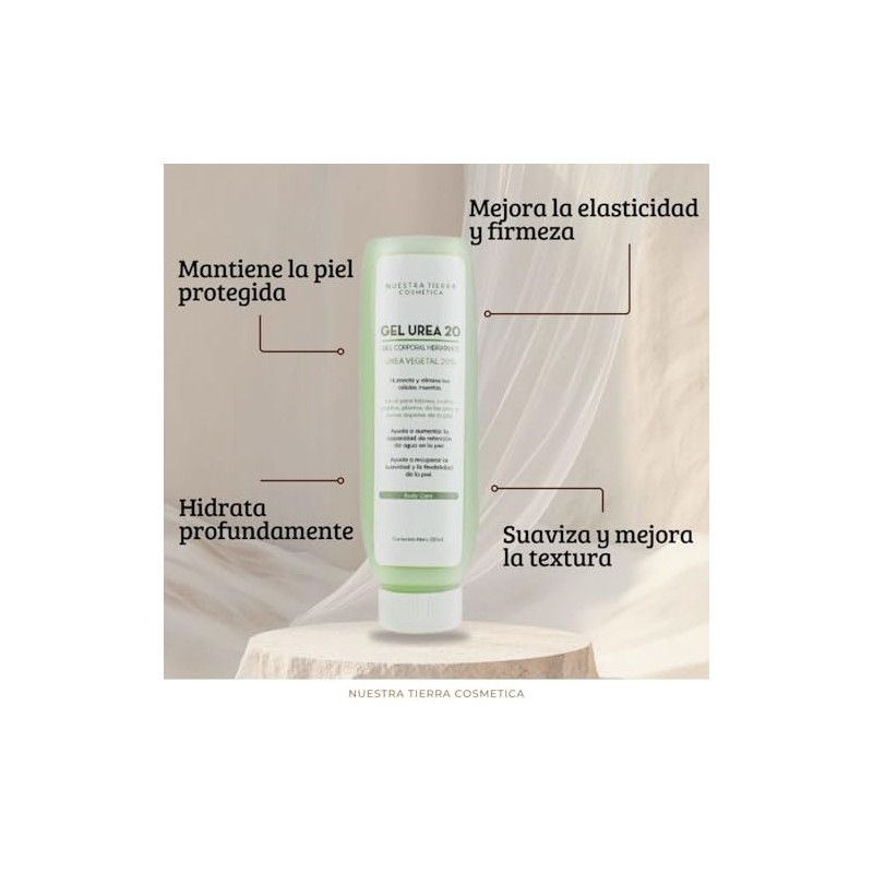 Nuestra Tierra Cosmetica Gel Urea 20 Hidratante Corporal, Crema para