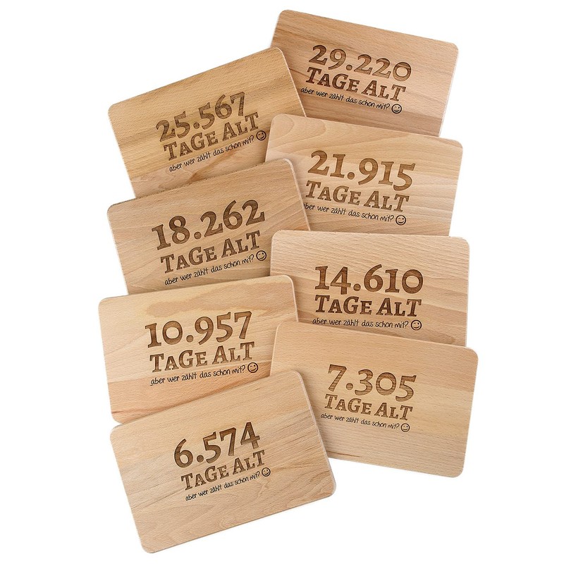 Bread Board with Saying for the 70th Birthday - Tage