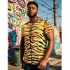 Funny World Tiger Print Shirt Men Animal Costumes for Adults,