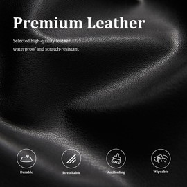 KIDOACOW Leather Massage Table Cover Protector Wipeable Massage Table Cover Fitted Replacement Sheet Cover for Massage Bed/Spa Bed/Lash Bed, Fits 28-32" Wide (Black, 1Pcs)