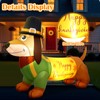 Leyndo 5.3 Ft Thanksgiving Dachsund Dog Inflatable Fall Blow up