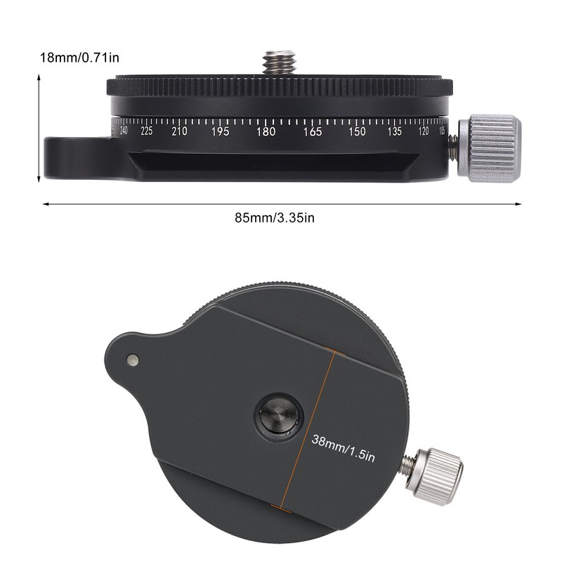 Camera Panoramic Panning Base with Level 60MM Aluminum Alloy CNC