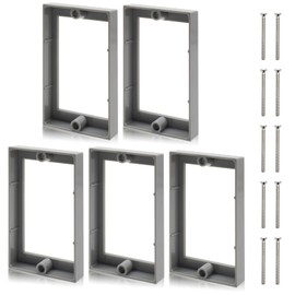 HXH 1/2" Electric Box Extender, Single Gang Receptacle Outlet Box Extenders with 10 Screws(6-32 x 1.25), Grey, Electrical Outlet Extender for Junction Boxes and Light Switches(Pack of 5).