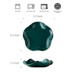Miamolo Ceramic Spoon Rest for Kitchen Counter, Spoon Holder for Stove Top, Cooking Utensil Holder, Cute Flatware Rests for Housewarming Thanksgiving Gifts, Dark Green