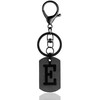 ANHBKAR A-Z Black Stainless Steel Letter Keychain - Alphabet Initial