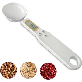 OBEST Kitchen Digital Measuring Spoon Food Scale, 0.5g-500g Kitchen Electronic Gram Measuring Spoon Scales with Accurate LCD Display for Dispensing Milk, Coffee Beans, Flour
