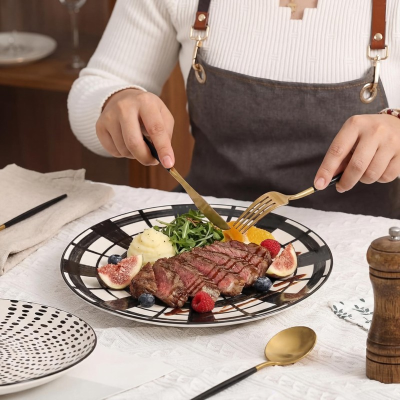 AHX Dinner Plates Ceramic Plate Set - 10 Inch Large