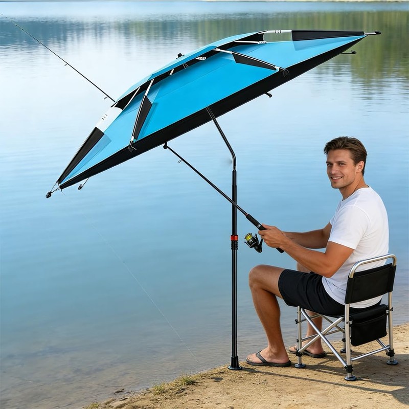 RURIZHONGTIAN Beach Parasol Diameter 160 cm with Ground Sleeve, 360°