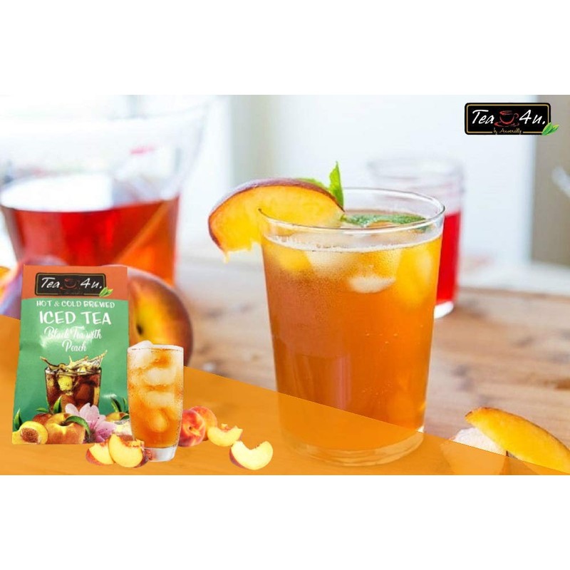 Tea4U Peach Black Iced Tea Bags - Hot & Cold