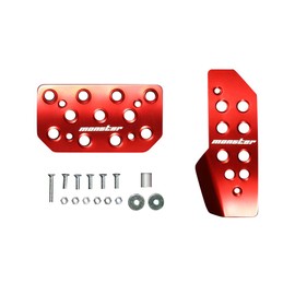 MONSTER SPORT 849525-3900M Sports Driving Pedal Cover, Red, Anodized Every Wagon [DA17W] / Every [DA17V] and Other AT/5AGS Vehicles [DA17 AT]