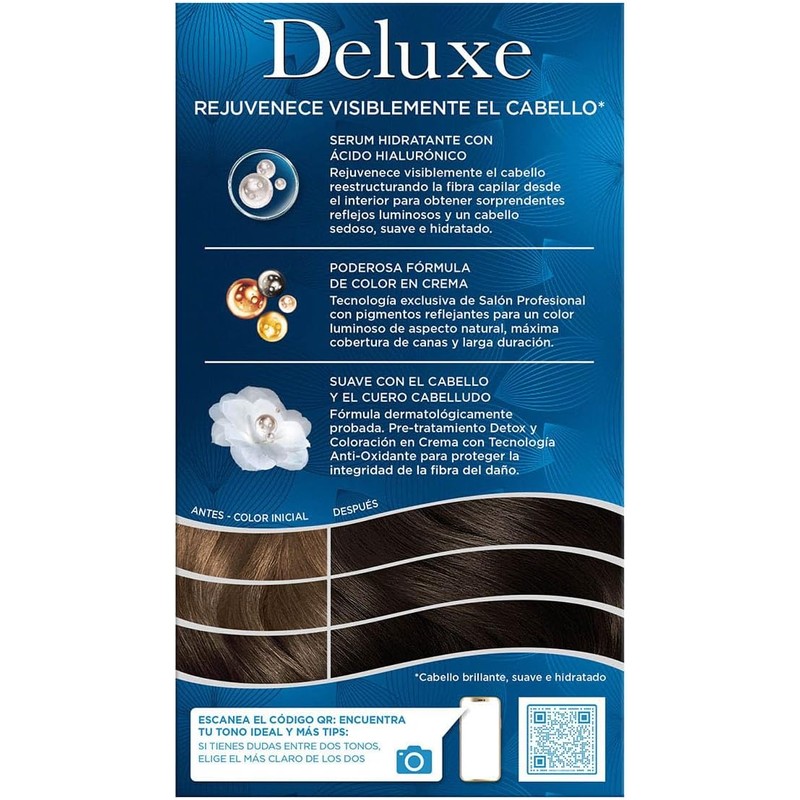 Wella Deluxe, Tinte Permanente 3 Castaño Oscuro, 207 G