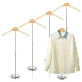 T Shirt Display for Vendors 𝟒 𝐏𝐜𝐬, Adult/Child Adjustable Portable Shirt Clothing Display Stand 𝑻𝒉𝒊𝒄𝒌𝒆𝒏𝒆𝒅&𝙃𝙚𝙞𝙜𝙝𝙩𝙚𝙣𝙚𝙙 Metal Garment Hanger Coat Holder for Retail