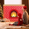 Fullhawl 3D Artificial Red Brick Cardboard Fireplace 39 x 35