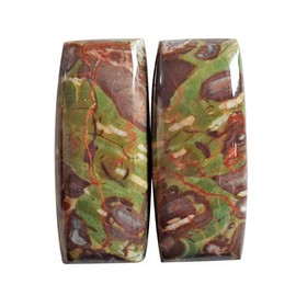 Ravishing Impressions Australian Natural Dragon Blood Jasper Pair Rectangle Shape Cabochon Size 27x11x5 mm Earrings Jewelry Making Gemstone Easter Jewelry