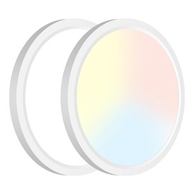 slochi 7 Inch Flush Mount Ceiling Light Fixtures, 3000k/4500k/6000K 3 Color Temperatures Selectable LED Ceiling Light, 15W 1500lm Ceiling Light for Bedroom Kitchen Dining Room (2 Pack, White)