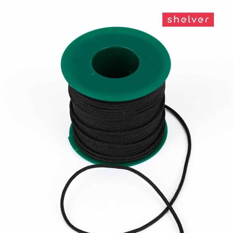 Black Cord, 2mm, 25m, Braided, Non-stretch, Strong, Durable, For General