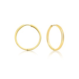 Mary & Jules Hoop Earrings, Gold, Made of Recycled Silver, Gold-Plated, 925 Sterling Silver, Women and Girls, Skin-Friendly, Sterling Silver