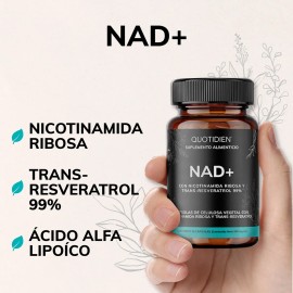 Nad+ | Nr Nicotinamida Ribosa Con Trans - Resveratrol 99%, Ácido Alfa Lipoíco, Extracto De Quercetina, Fosfato Dibásico De Calcio | 30 Cápsulas