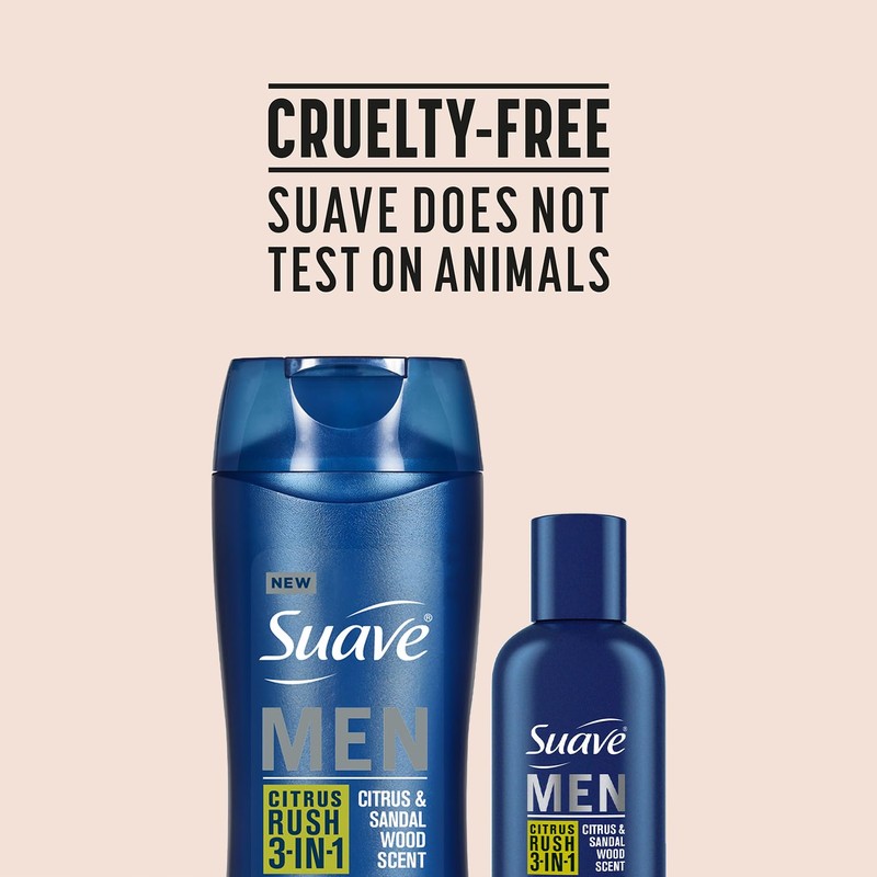 Suave Body Wash, Shampoo & Conditioner 3-in-1 for Men, Citrus