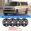 Unbranded Glossy Black Wheel Skins For 2003-2024 Chevy Express 2500