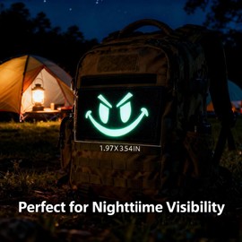 Glow-in-the-Dark Reflective Tactical Embroidered Patch with Hook & Loop Backing - High Visibility Sew-On Patch for Outdoor Safety Gear (Green)