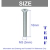 TERF® M3 X 16mm Pozi Countersunk Machine Screws Stainless Steel