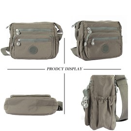 Milky Way Waterproof Women Crossbody Bag Multi Pockets Adjustable Strap Crossbody Handbags Casual Canvas Messenger Bags, darkgray